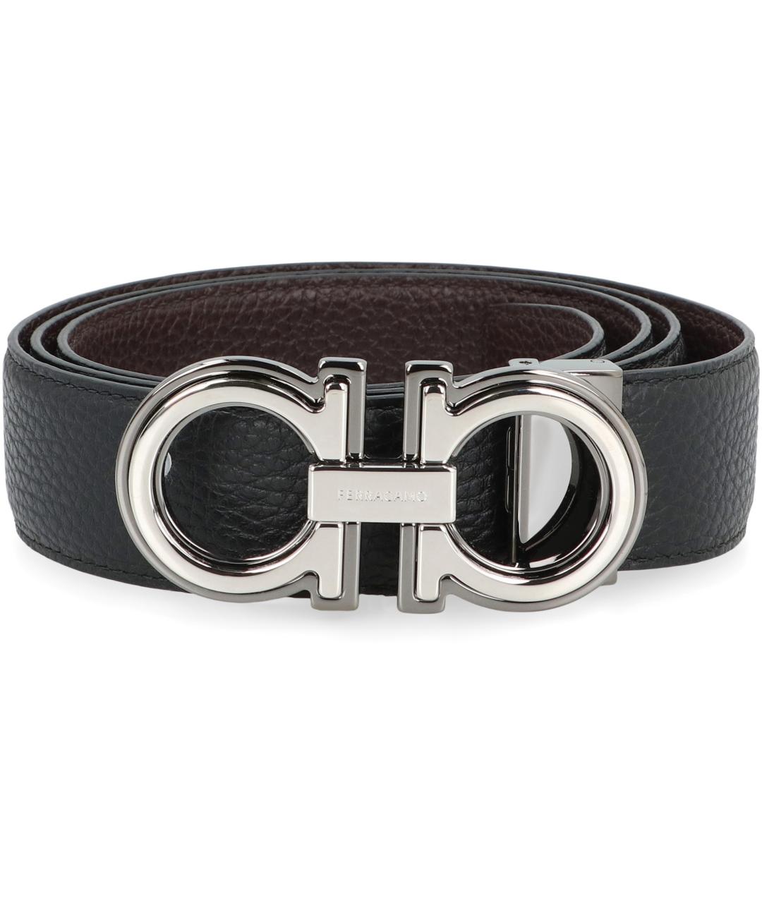 FERRAGAMO Черный кожаный ремень, фото 3
