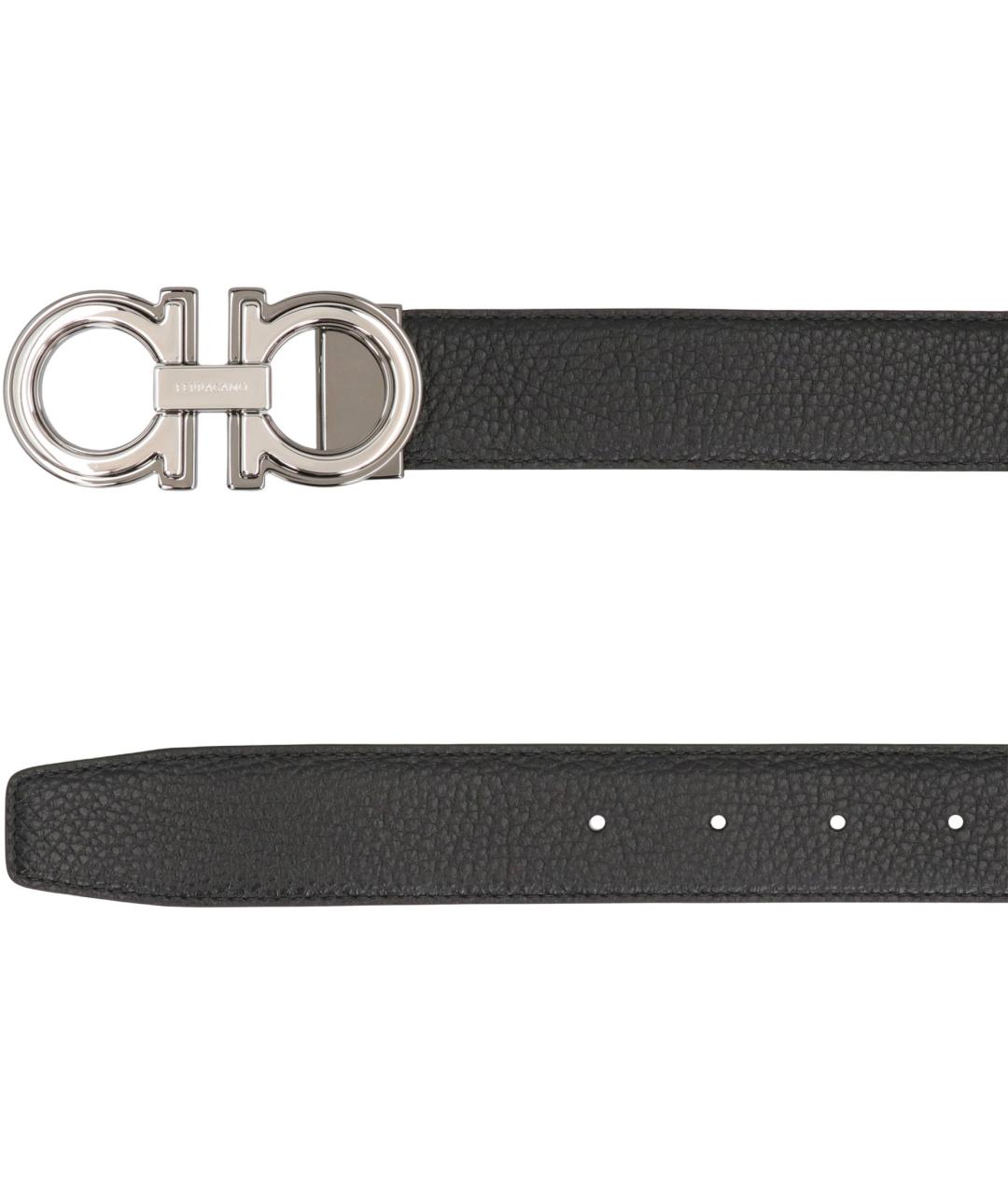 FERRAGAMO Черный кожаный ремень, фото 2