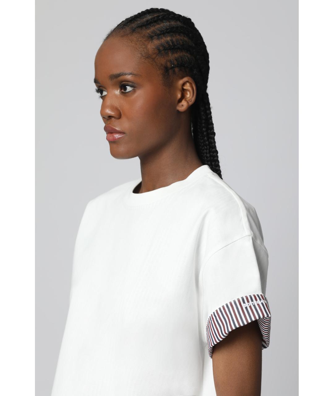 BOTTEGA VENETA Белая хлопковая футболка, фото 5