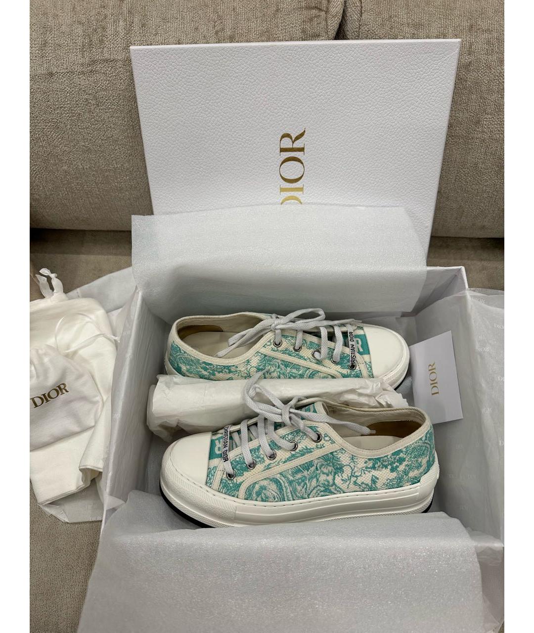 CHRISTIAN DIOR Бирюзовые кеды, фото 2