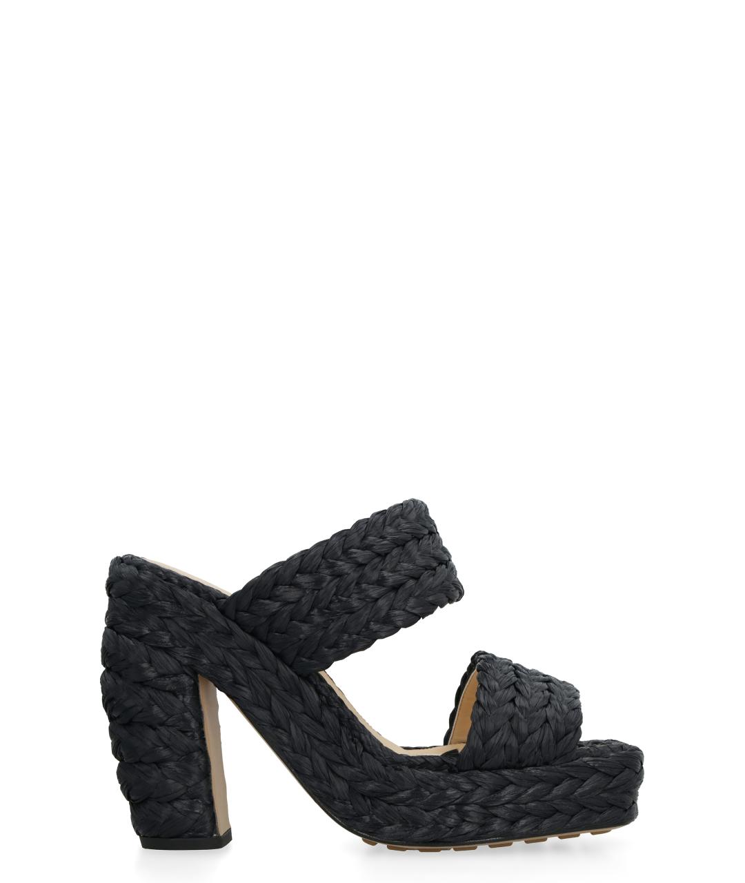 BOTTEGA VENETA Черные текстильные мюли, фото 1