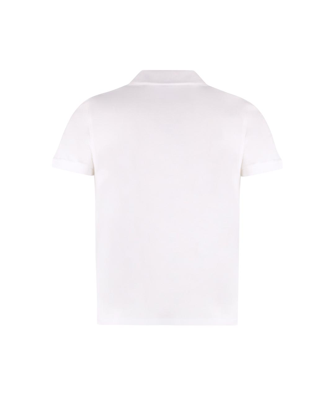 SAINT LAURENT Белое хлопковое поло с коротким рукавом, фото 2