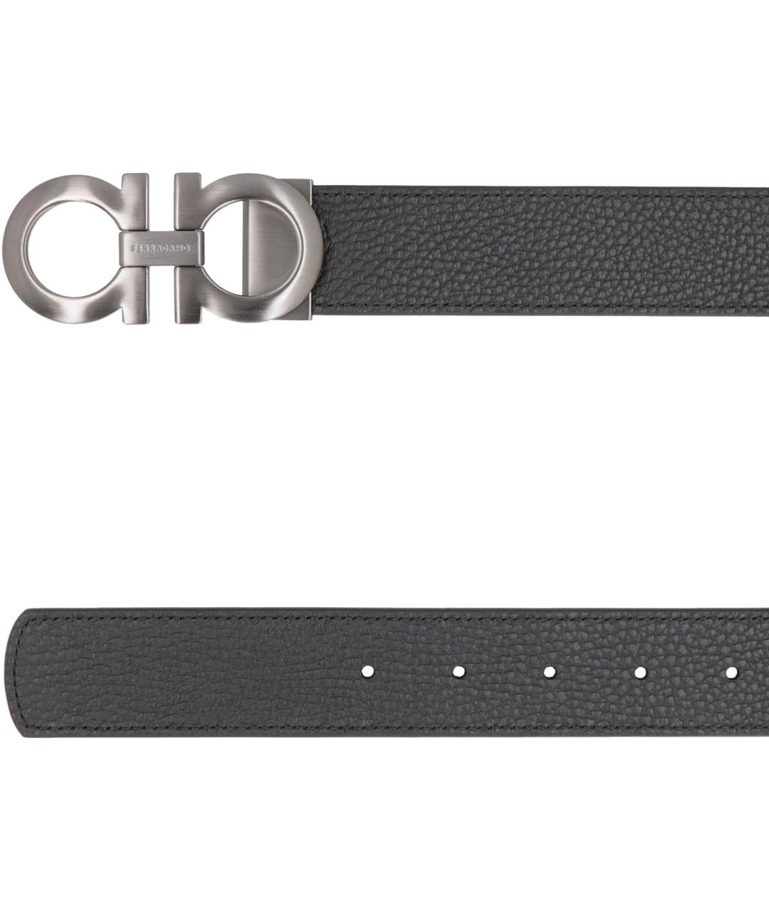 FERRAGAMO Черный кожаный ремень, фото 2