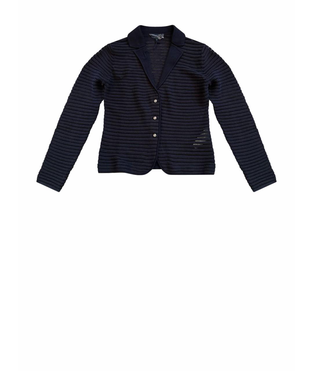 ARMANI JEANS Темно-синий хлопко-эластановый жакет/пиджак, фото 1