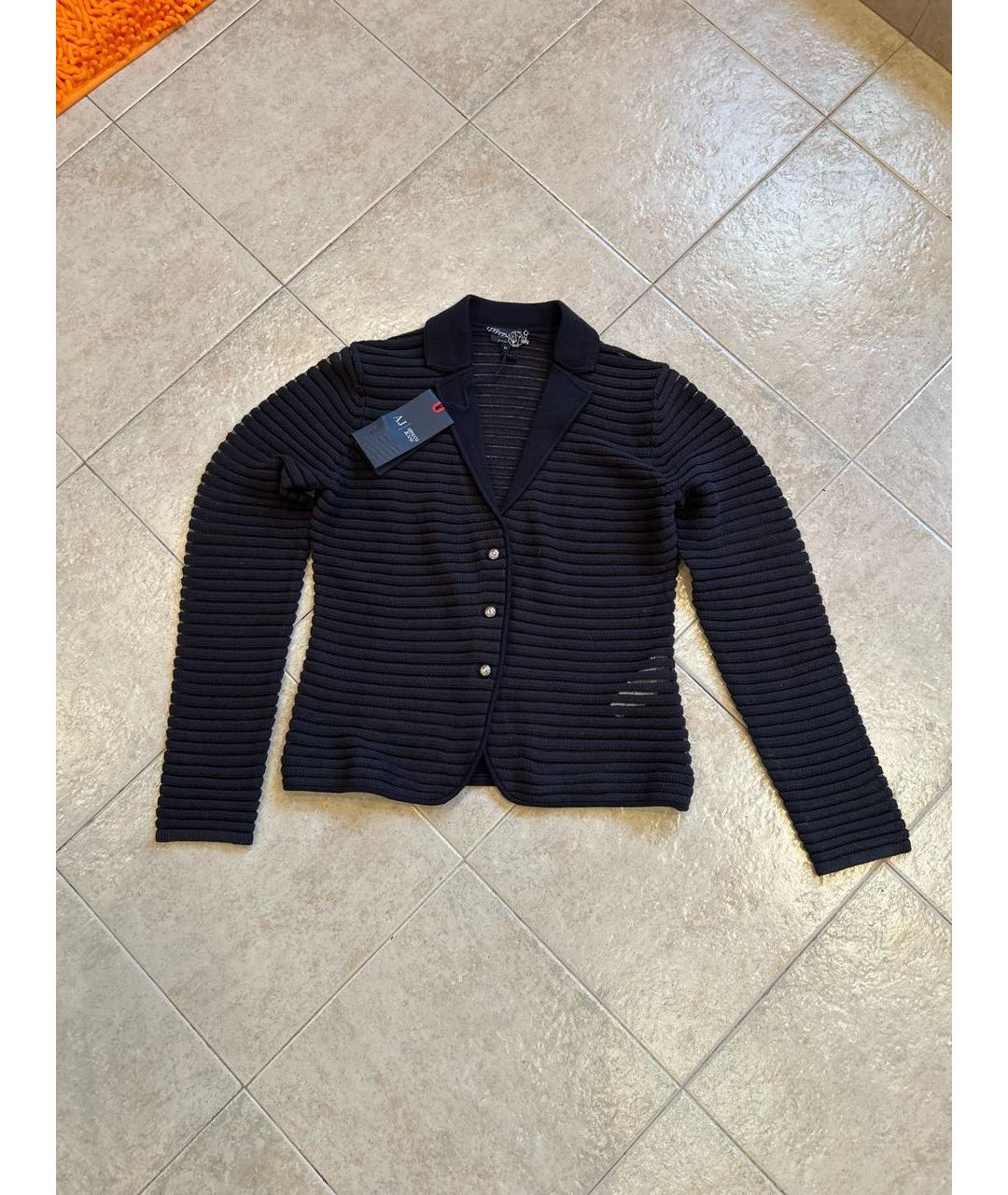 ARMANI JEANS Темно-синий хлопко-эластановый жакет/пиджак, фото 9