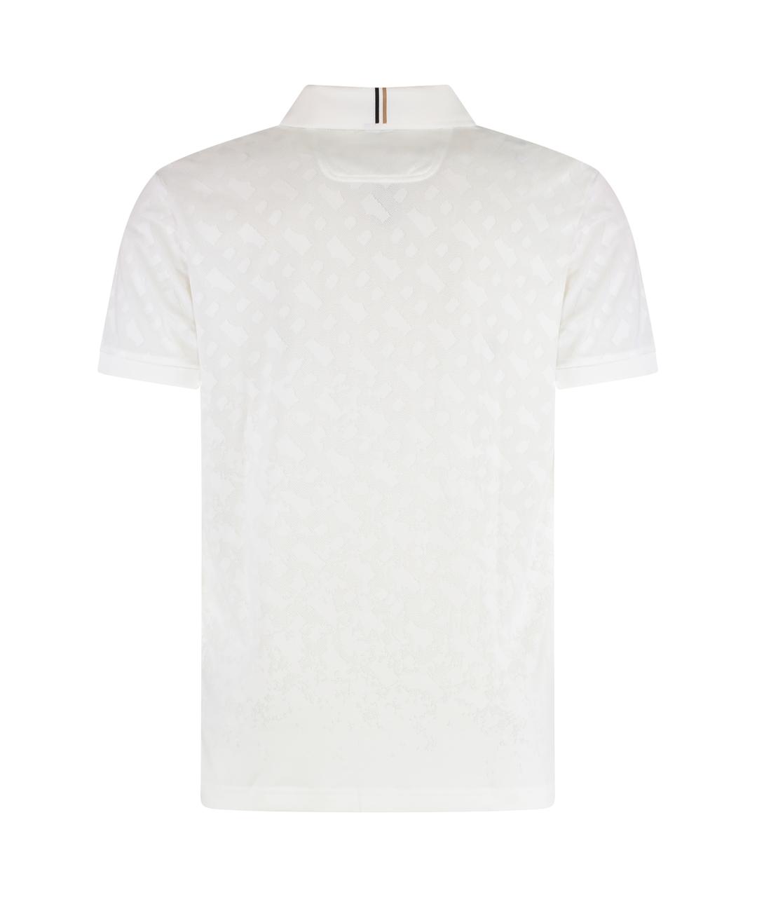 HUGO BOSS Белое синтетическое поло с коротким рукавом, фото 2
