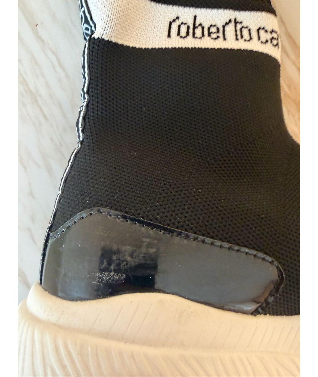 ROBERTO CAVALLI Черные текстильные кроссовки, фото 6