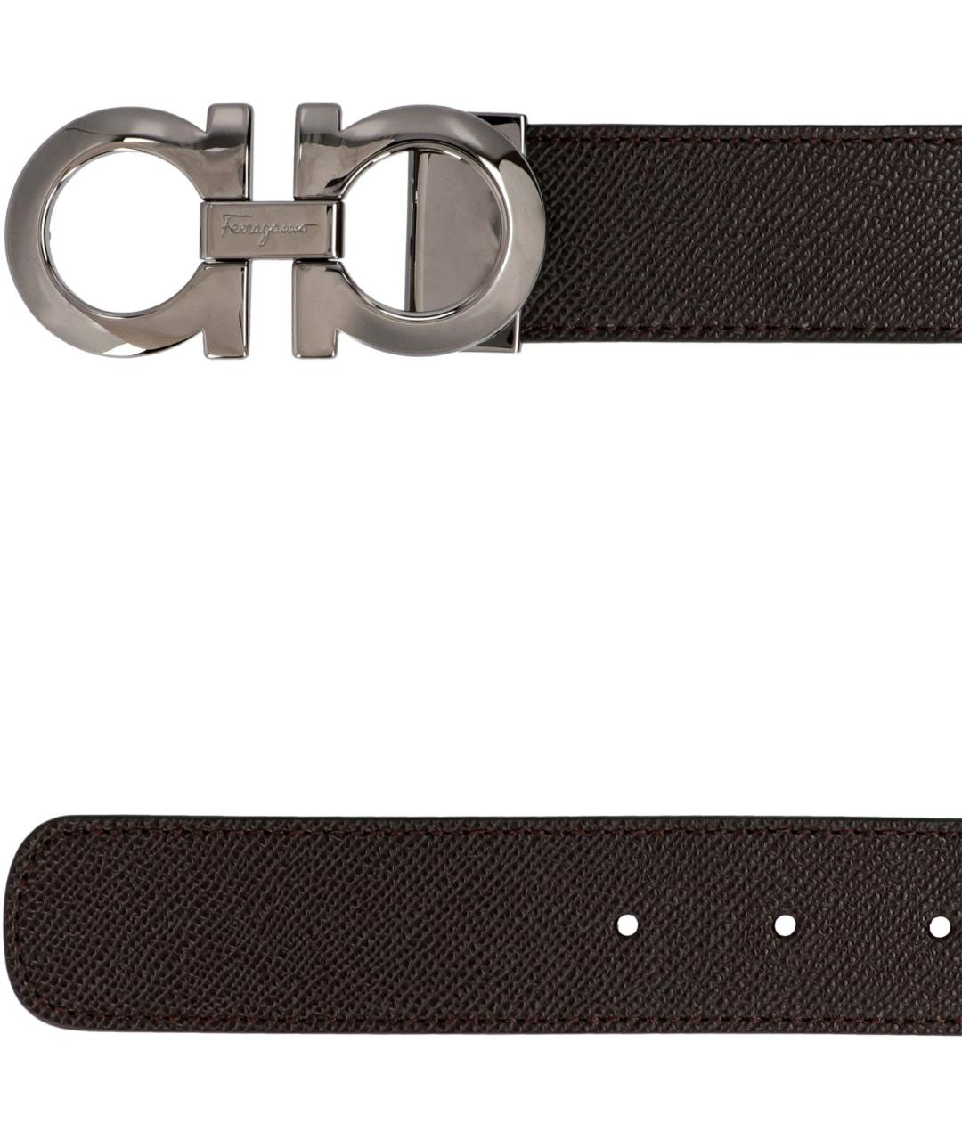 FERRAGAMO Коричневый кожаный ремень, фото 2