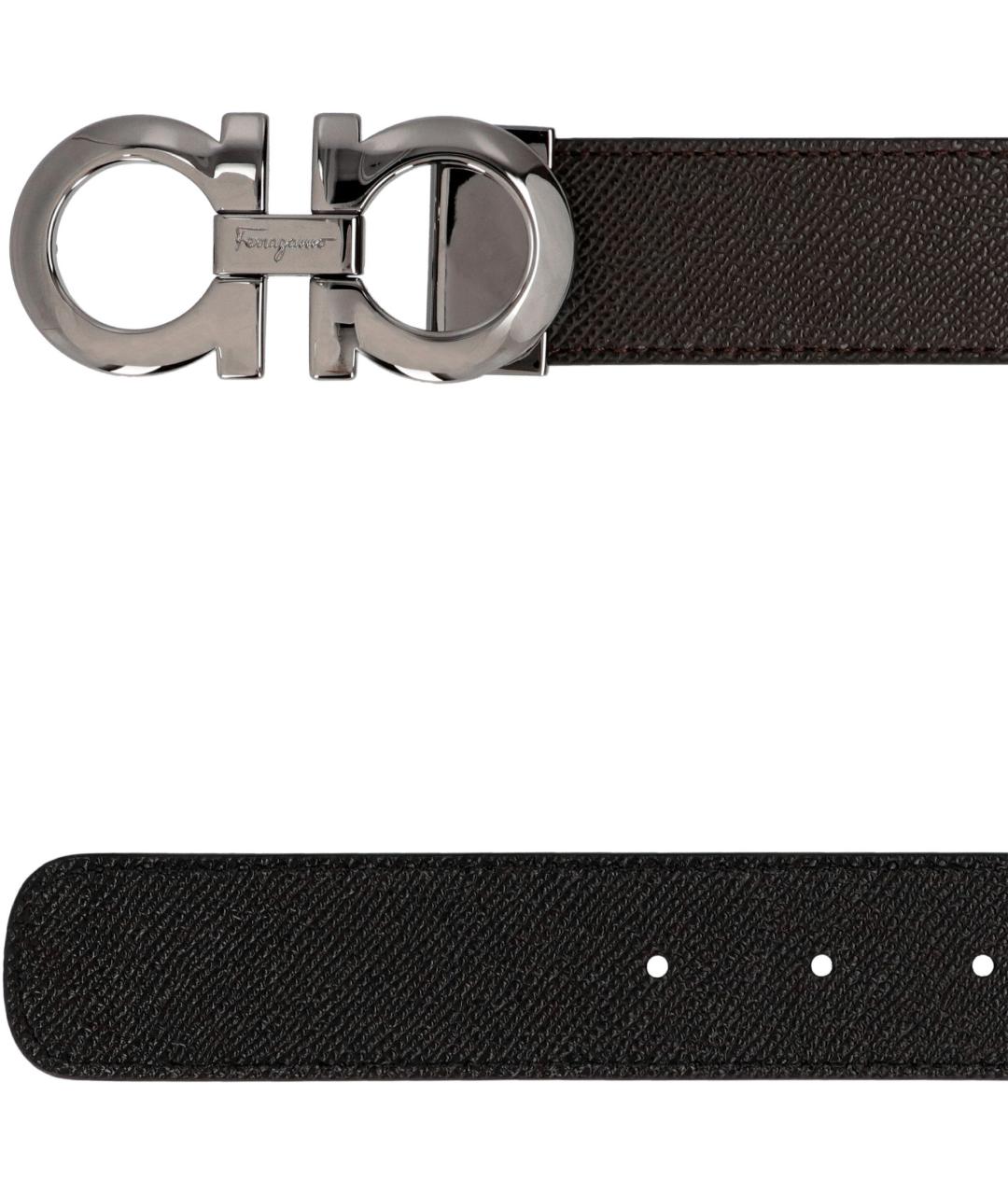 FERRAGAMO Коричневый кожаный ремень, фото 4