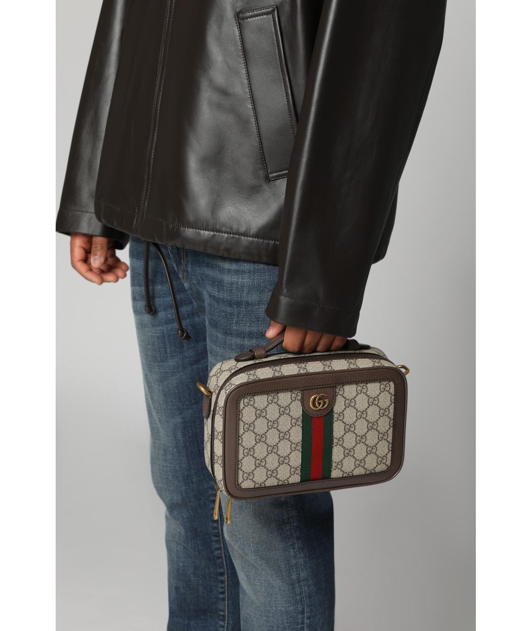 GUCCI Бежевая сумка на плечо из искусственной кожи, фото 7