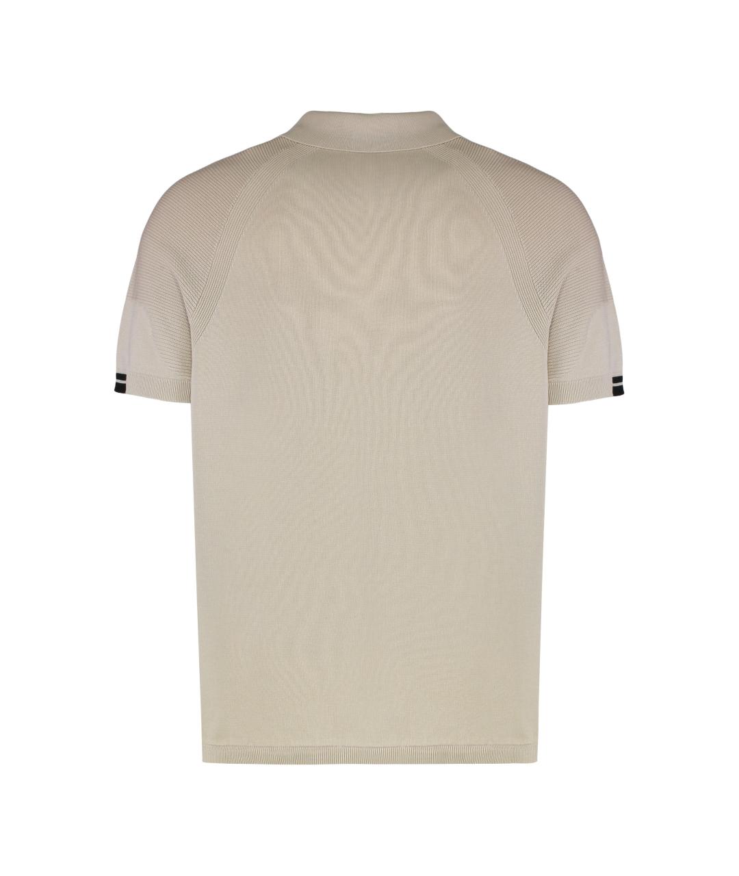 HUGO BOSS Бежевое хлопковое поло с коротким рукавом, фото 2