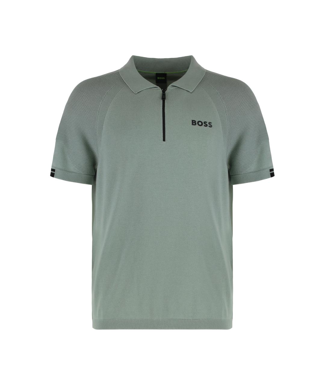 HUGO BOSS Зеленые хлопковое поло с коротким рукавом, фото 1