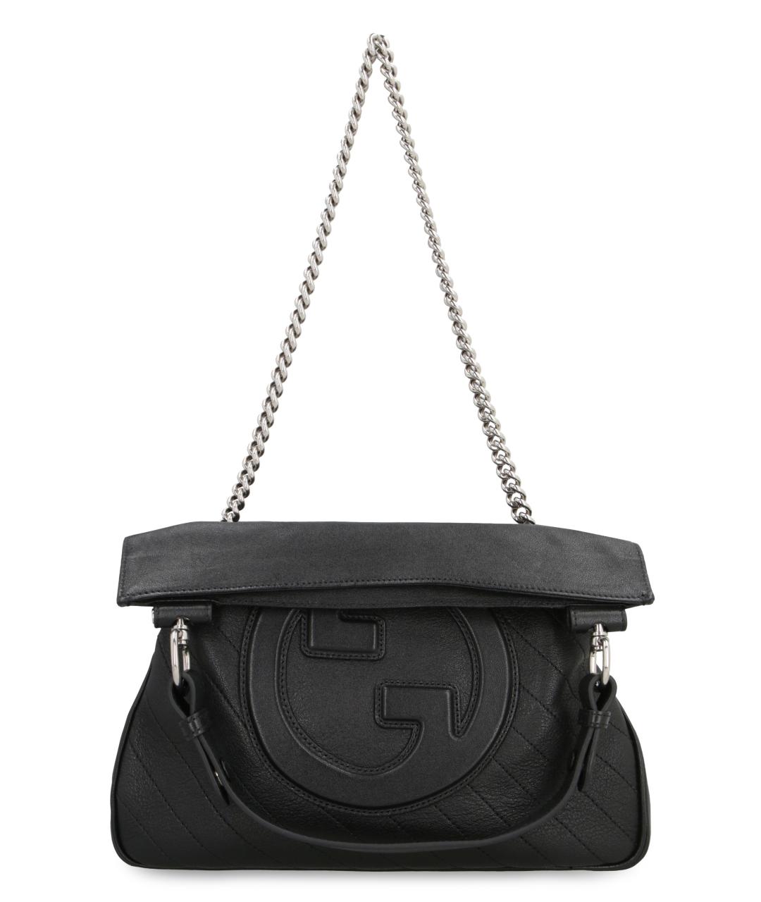 GUCCI Черная кожаная сумка с короткими ручками, фото 4