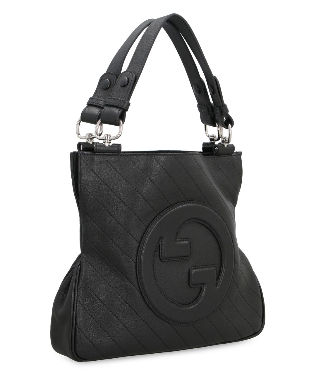 GUCCI Черная кожаная сумка с короткими ручками, фото 2