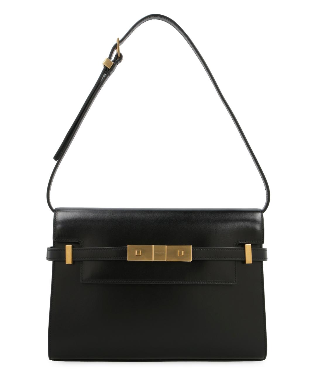 SAINT LAURENT Черная кожаная сумка через плечо, фото 4