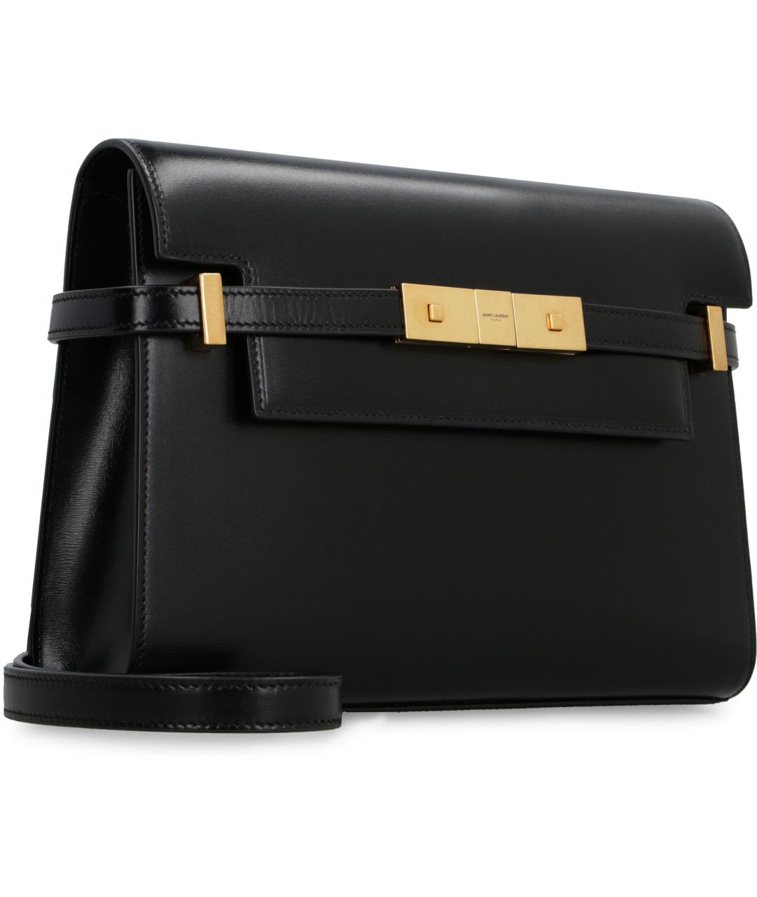 SAINT LAURENT Черная кожаная сумка через плечо, фото 2