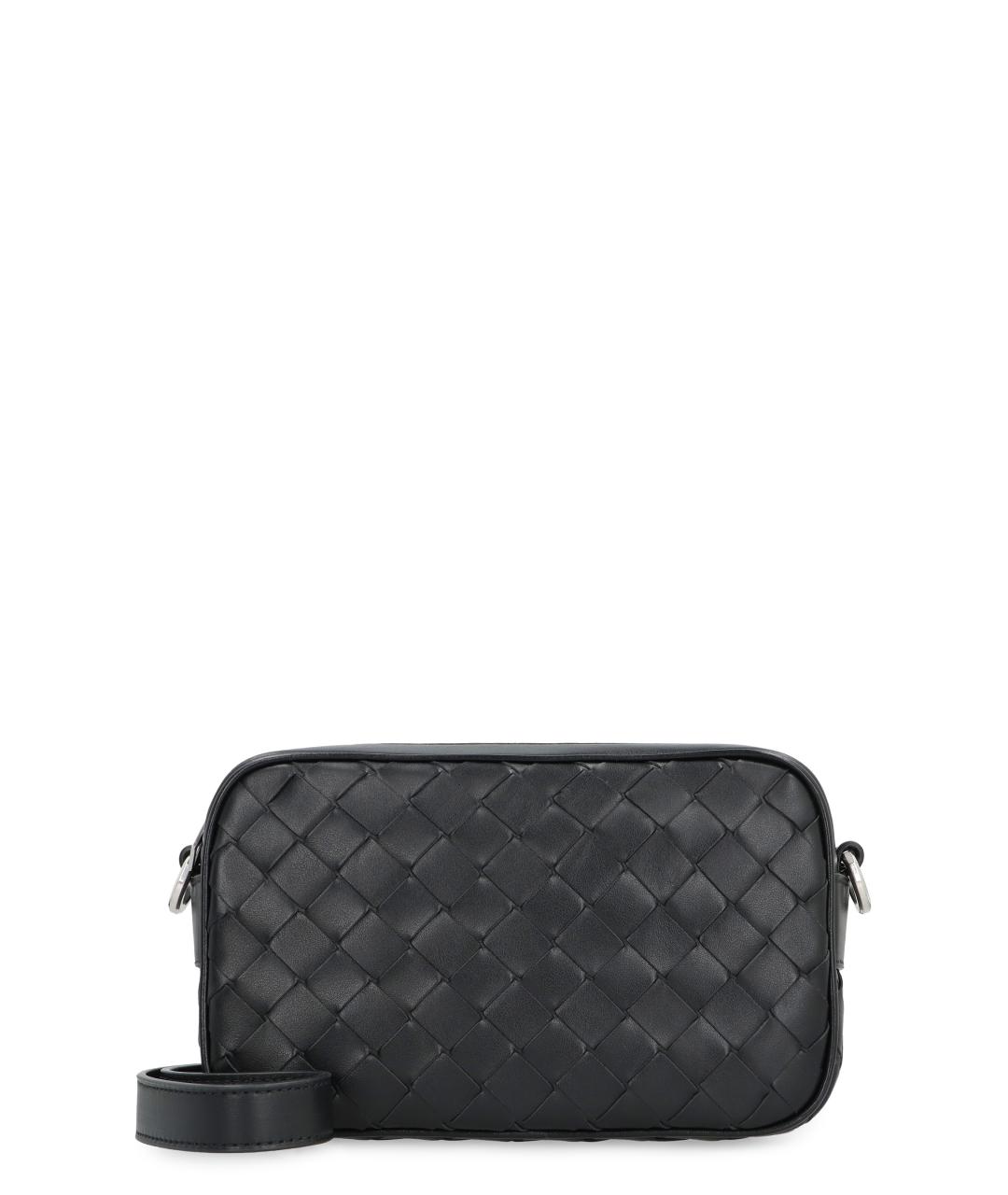 BOTTEGA VENETA Черная кожаная сумка на плечо, фото 1