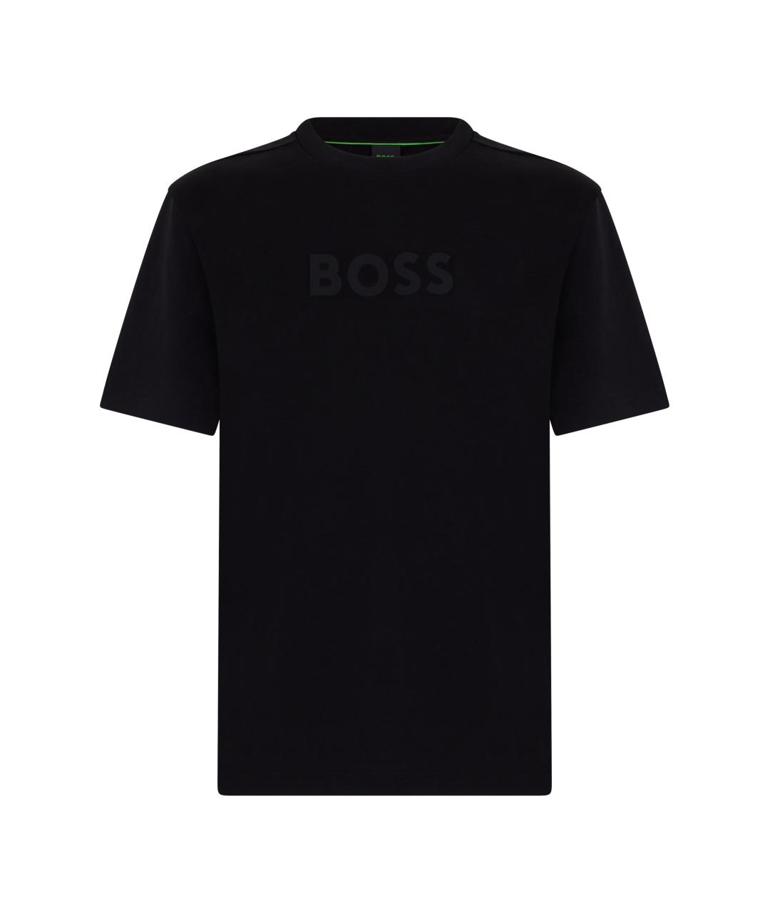 HUGO BOSS Черное синтетическое поло с коротким рукавом, фото 1