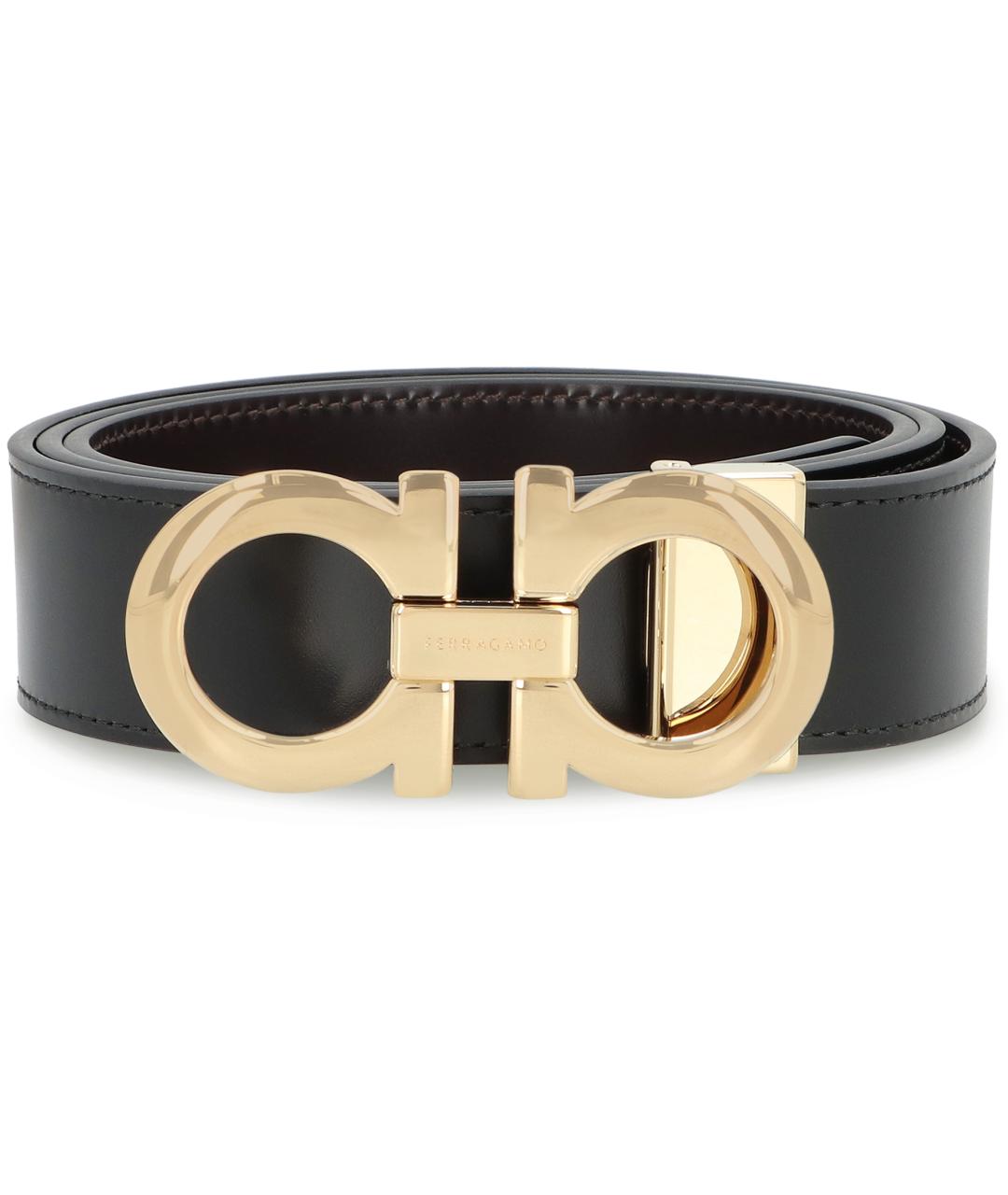 FERRAGAMO Черный кожаный ремень, фото 2