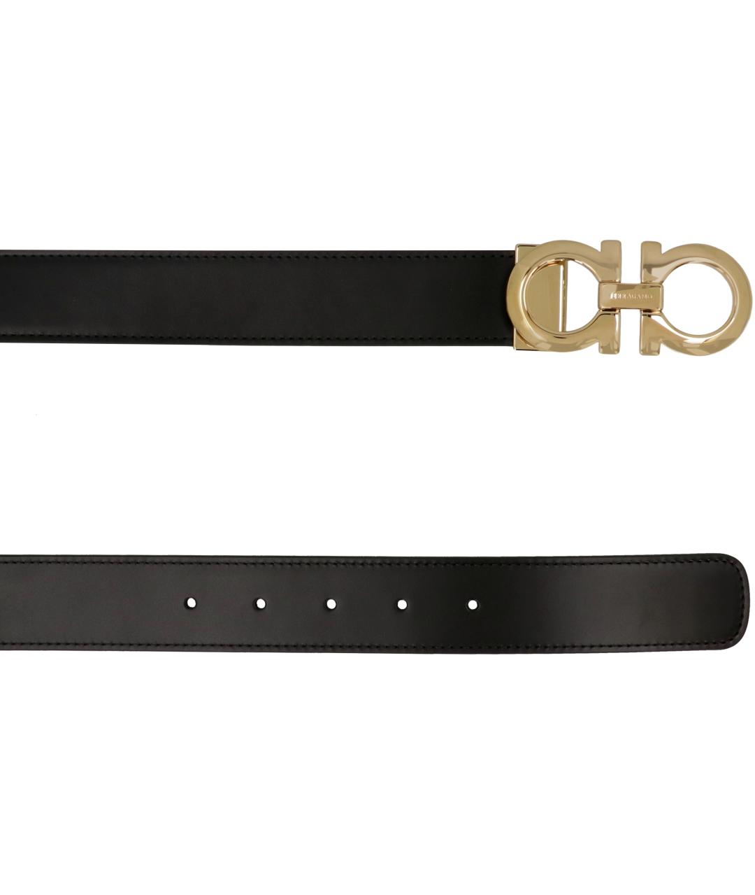 FERRAGAMO Черный кожаный ремень, фото 3
