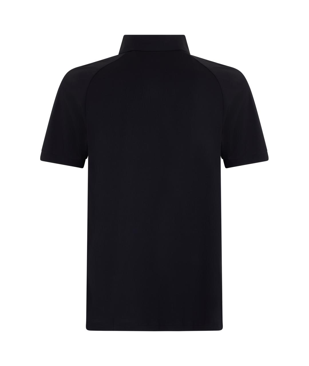 HUGO BOSS Черное хлопковое поло с коротким рукавом, фото 2