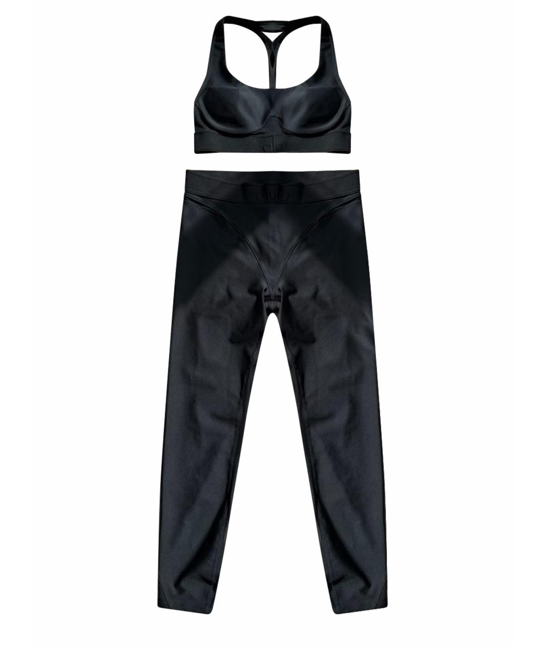 ALO YOGA Черный хлопко-эластановый спортивные костюмы, фото 1