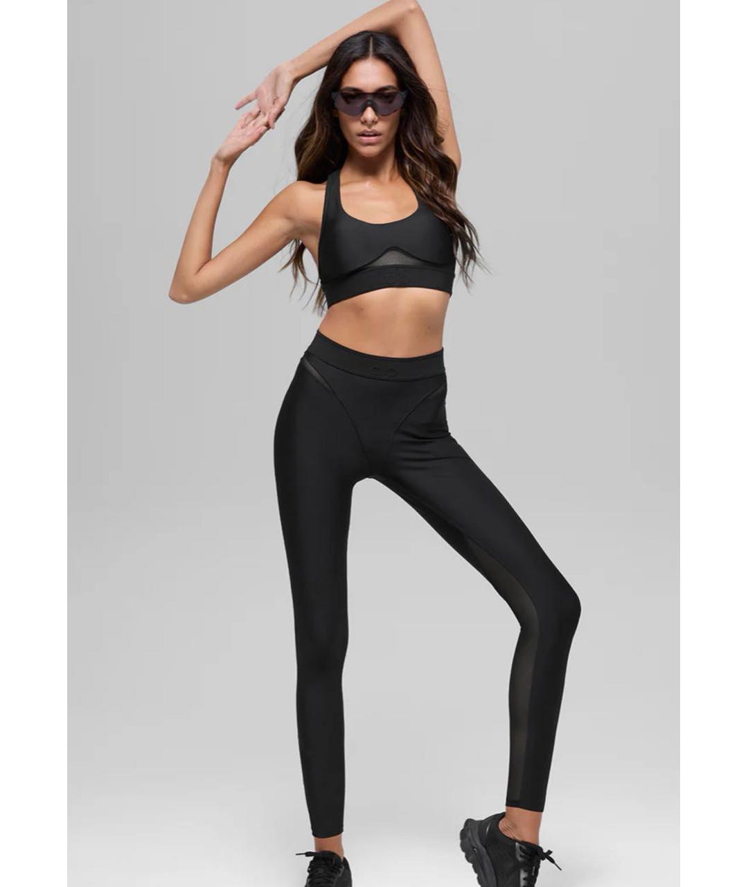 ALO YOGA Черный хлопко-эластановый спортивные костюмы, фото 2