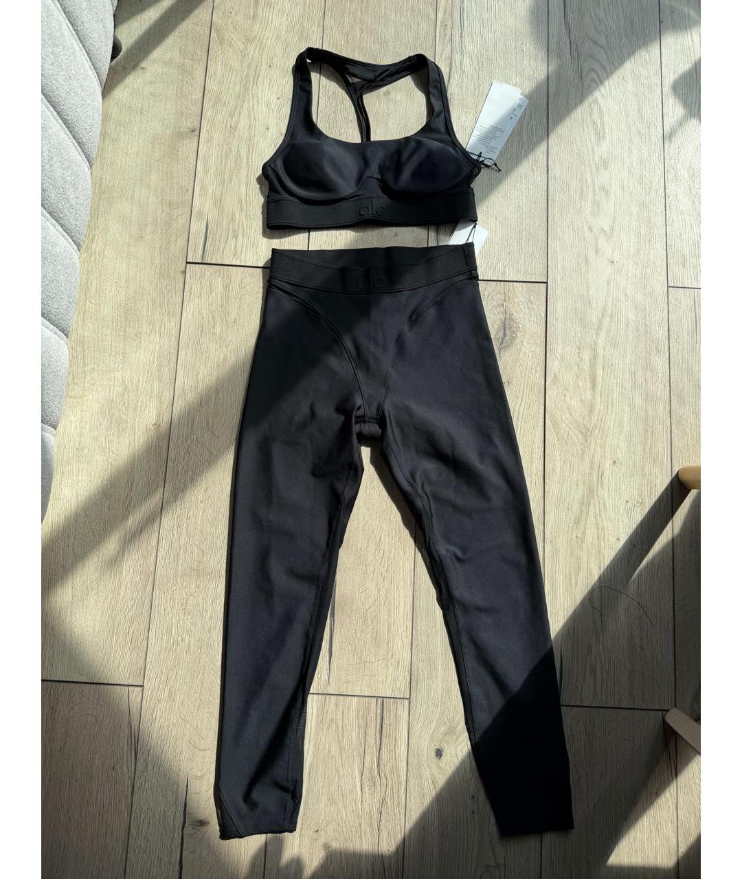 ALO YOGA Черный хлопко-эластановый спортивные костюмы, фото 7
