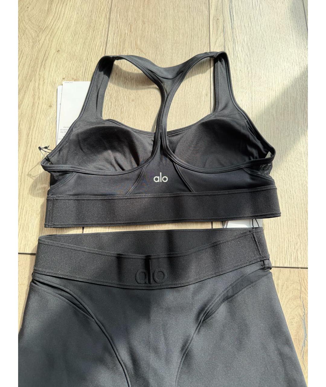 ALO YOGA Черный хлопко-эластановый спортивные костюмы, фото 5