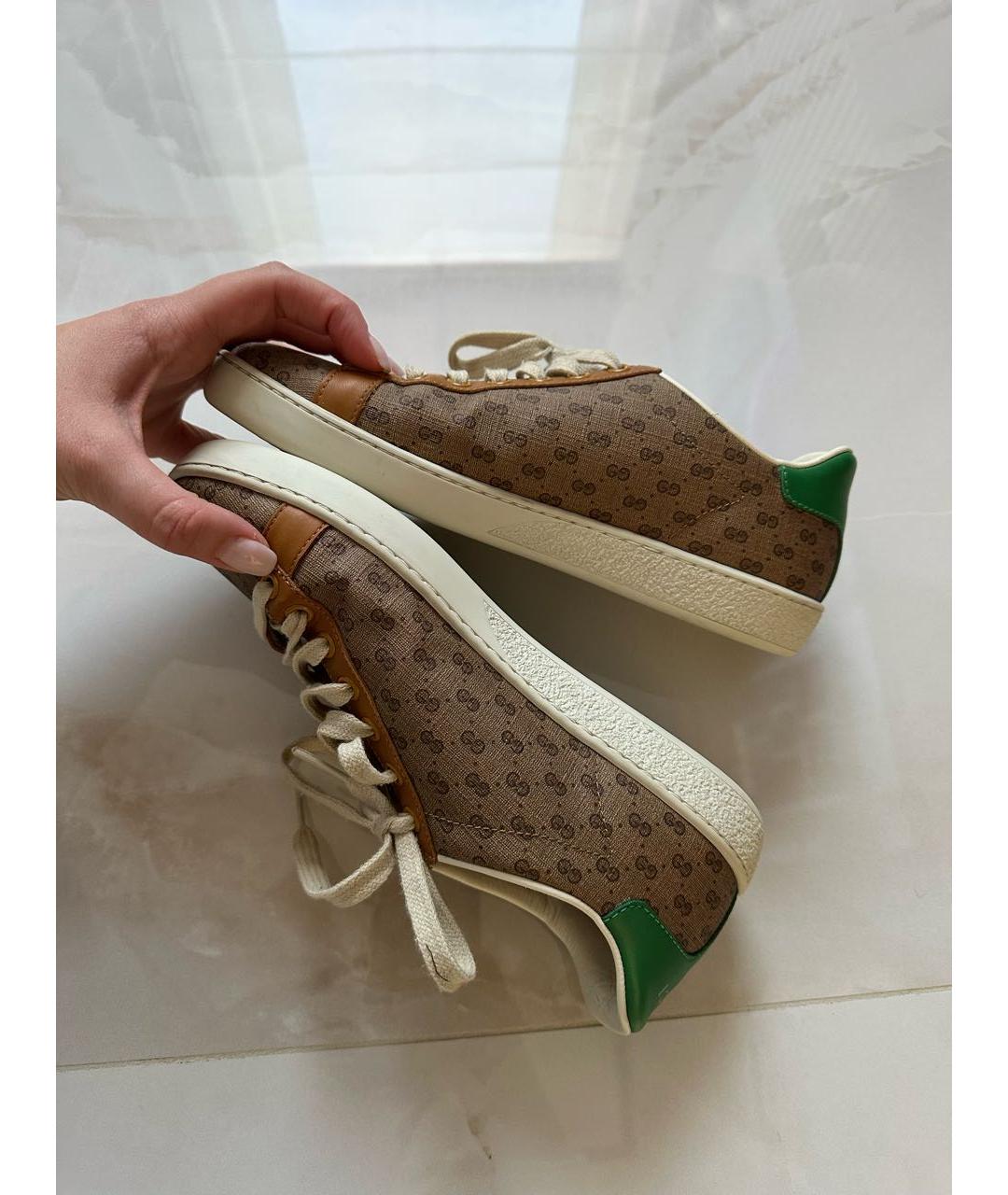 GUCCI Коричневые кеды, фото 6