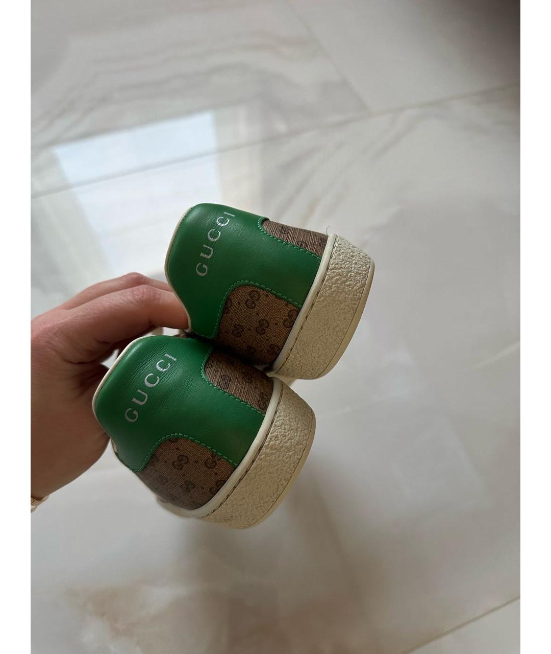 GUCCI Коричневые кеды, фото 3