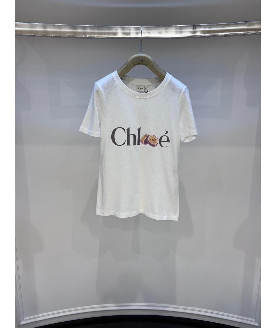 CHLOE Белая хлопковая футболка, фото 2