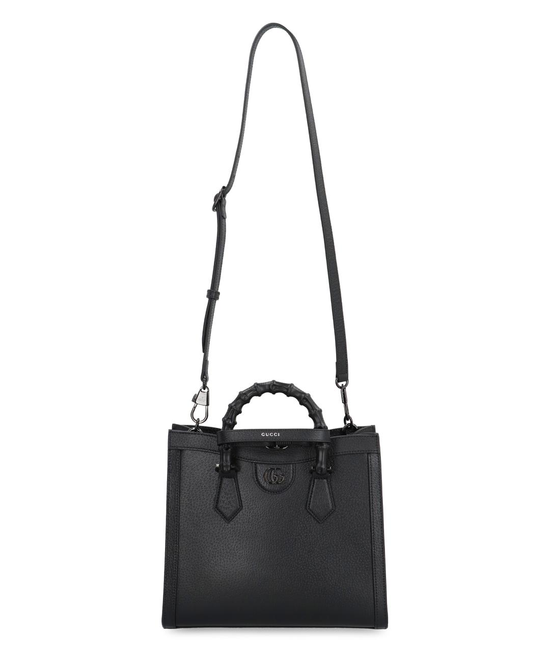 GUCCI Черная кожаная сумка тоут, фото 5
