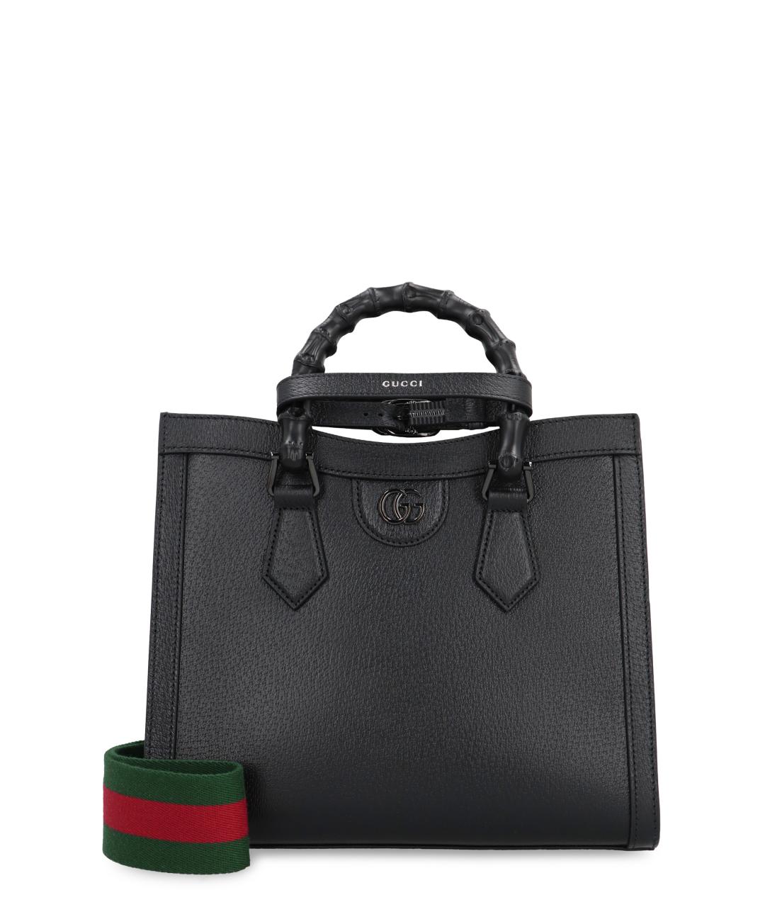 GUCCI Черная кожаная сумка тоут, фото 1