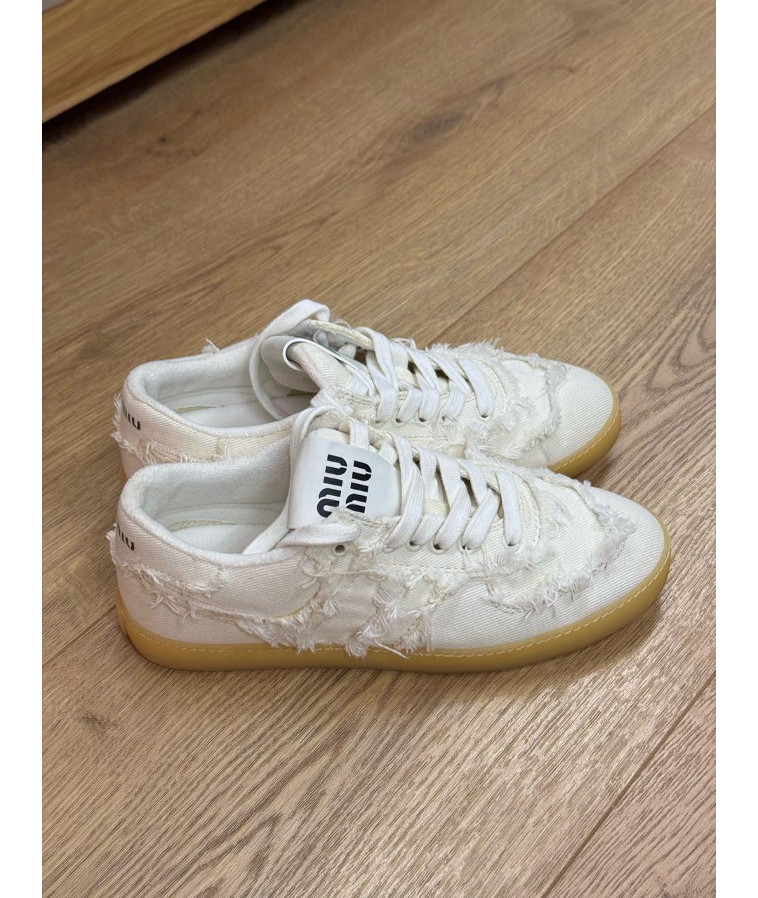 MIU MIU Бежевые кеды, фото 8