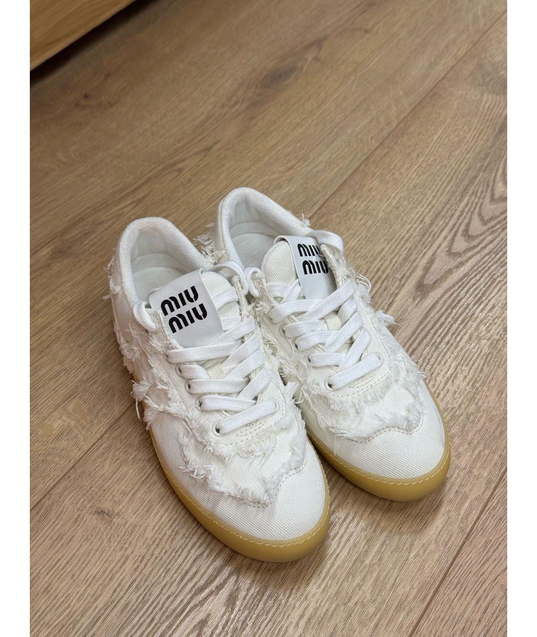 MIU MIU Бежевые кеды, фото 5