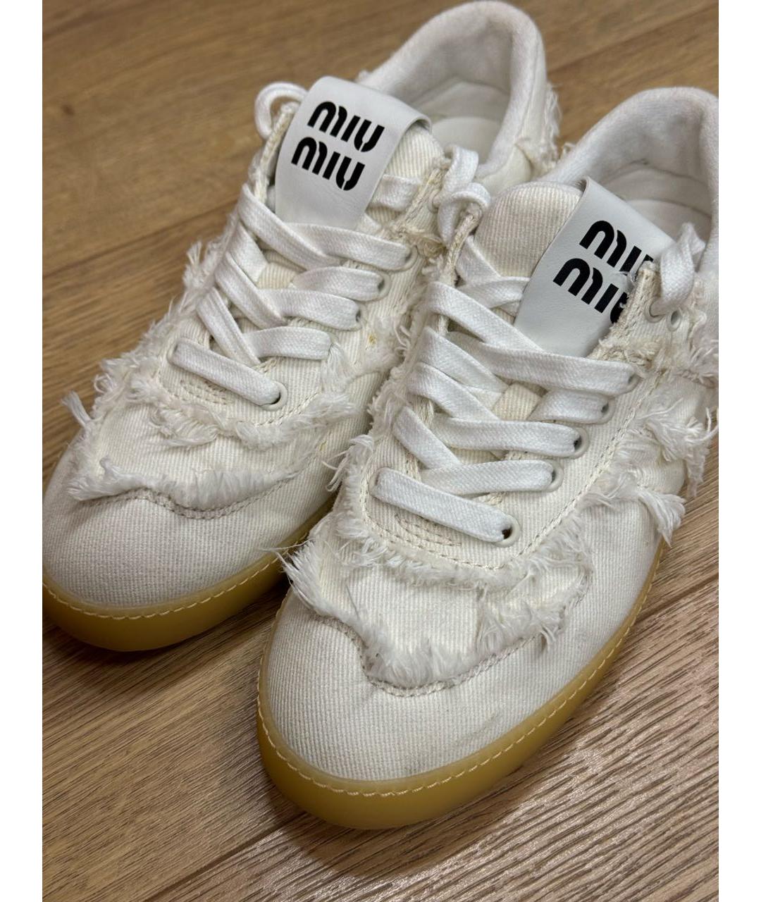 MIU MIU Бежевые кеды, фото 6