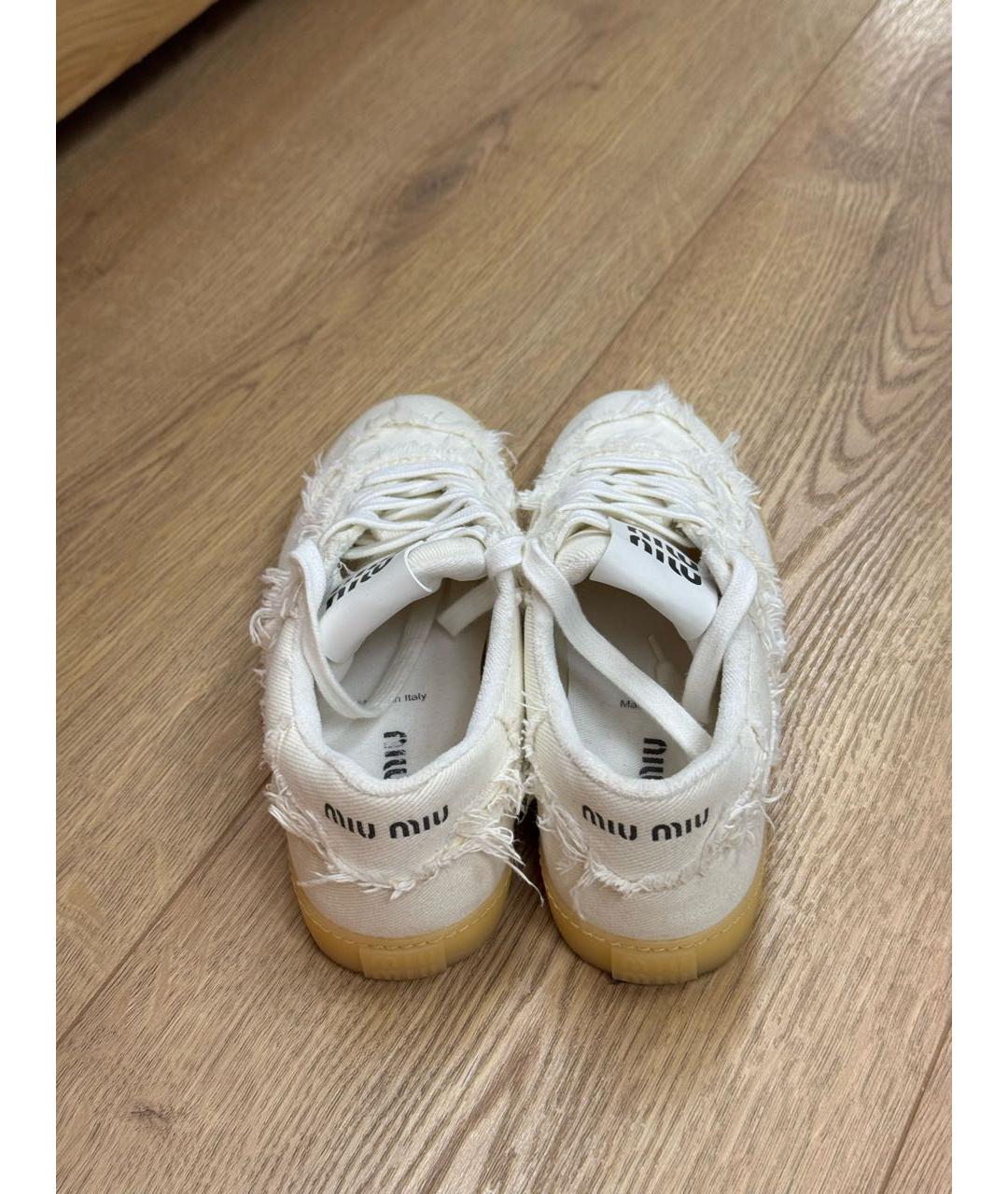 MIU MIU Бежевые кеды, фото 3