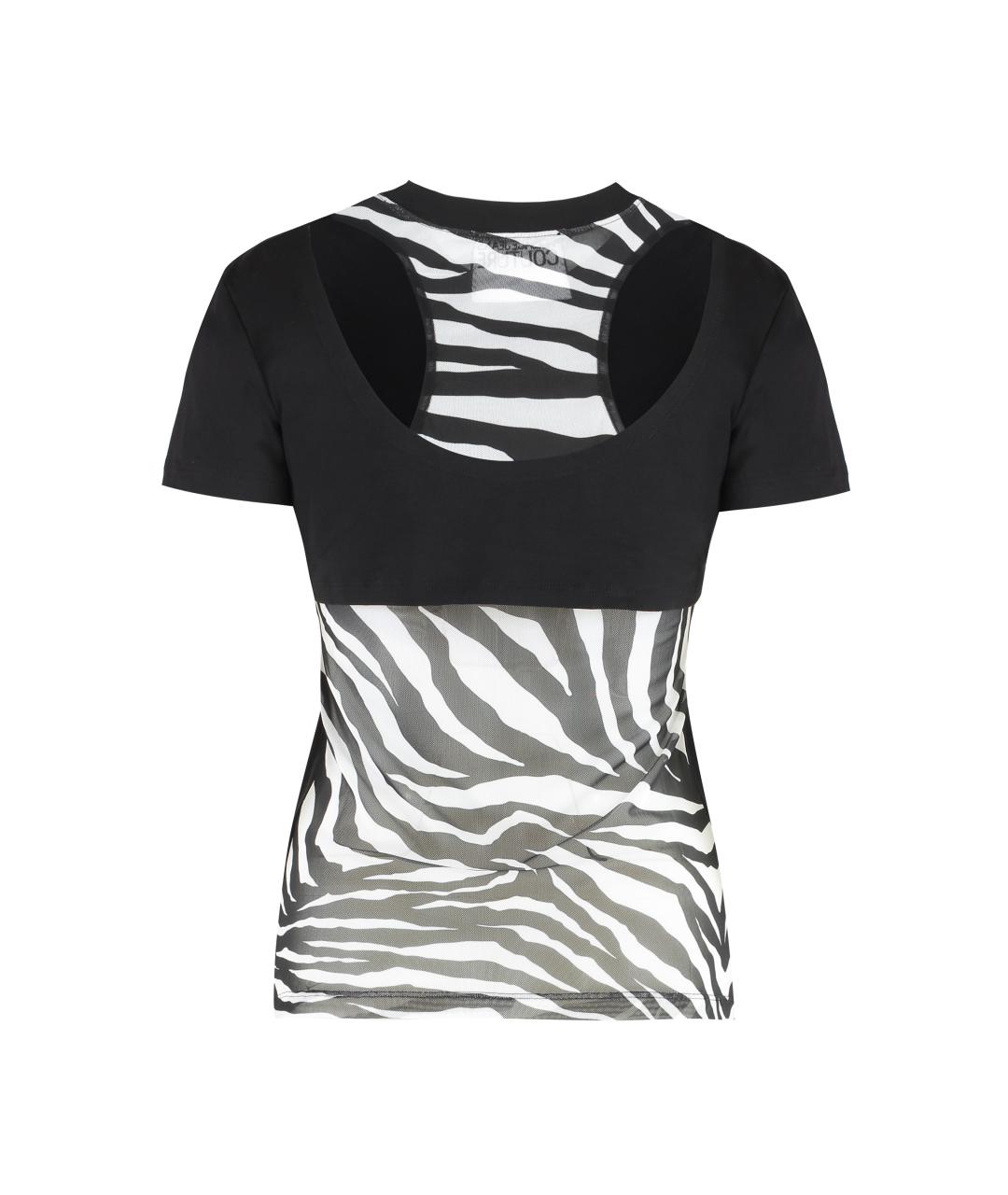 VERSACE JEANS COUTURE Черная хлопковая футболка, фото 2