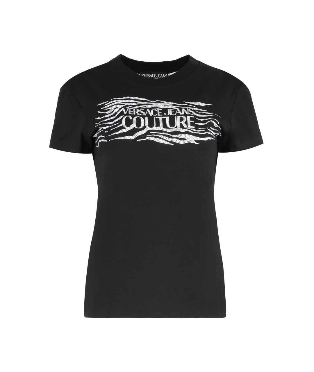 VERSACE JEANS COUTURE Черная хлопковая футболка, фото 1