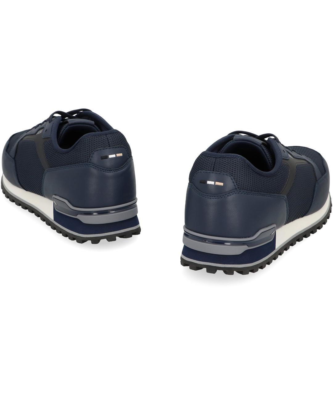 HUGO BOSS Синие кожаные низкие кроссовки / кеды, фото 4