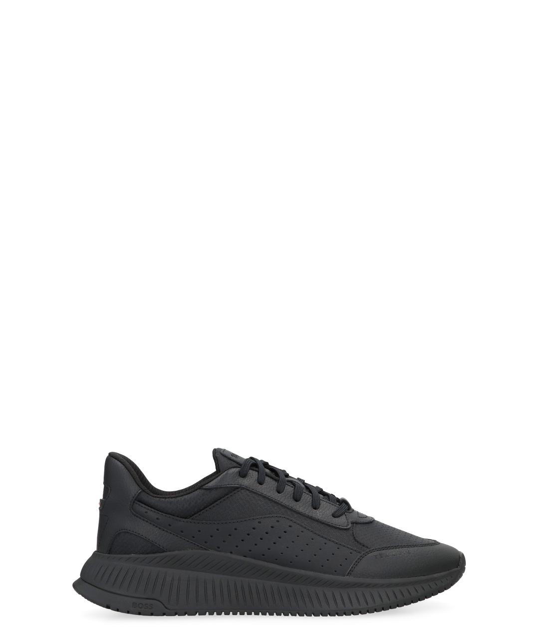 HUGO BOSS Черные синтетические низкие кроссовки / кеды, фото 1