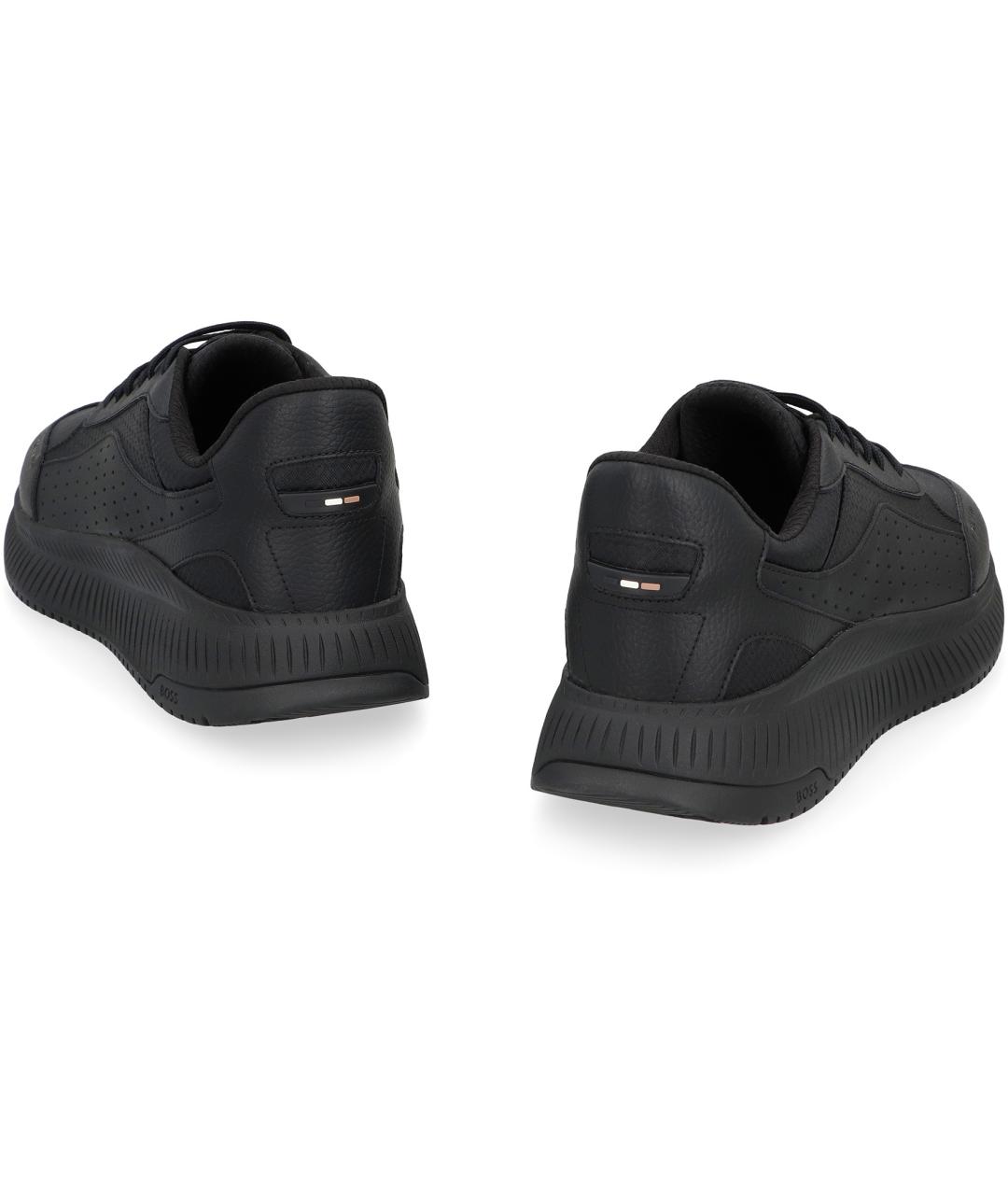 HUGO BOSS Черные синтетические низкие кроссовки / кеды, фото 4