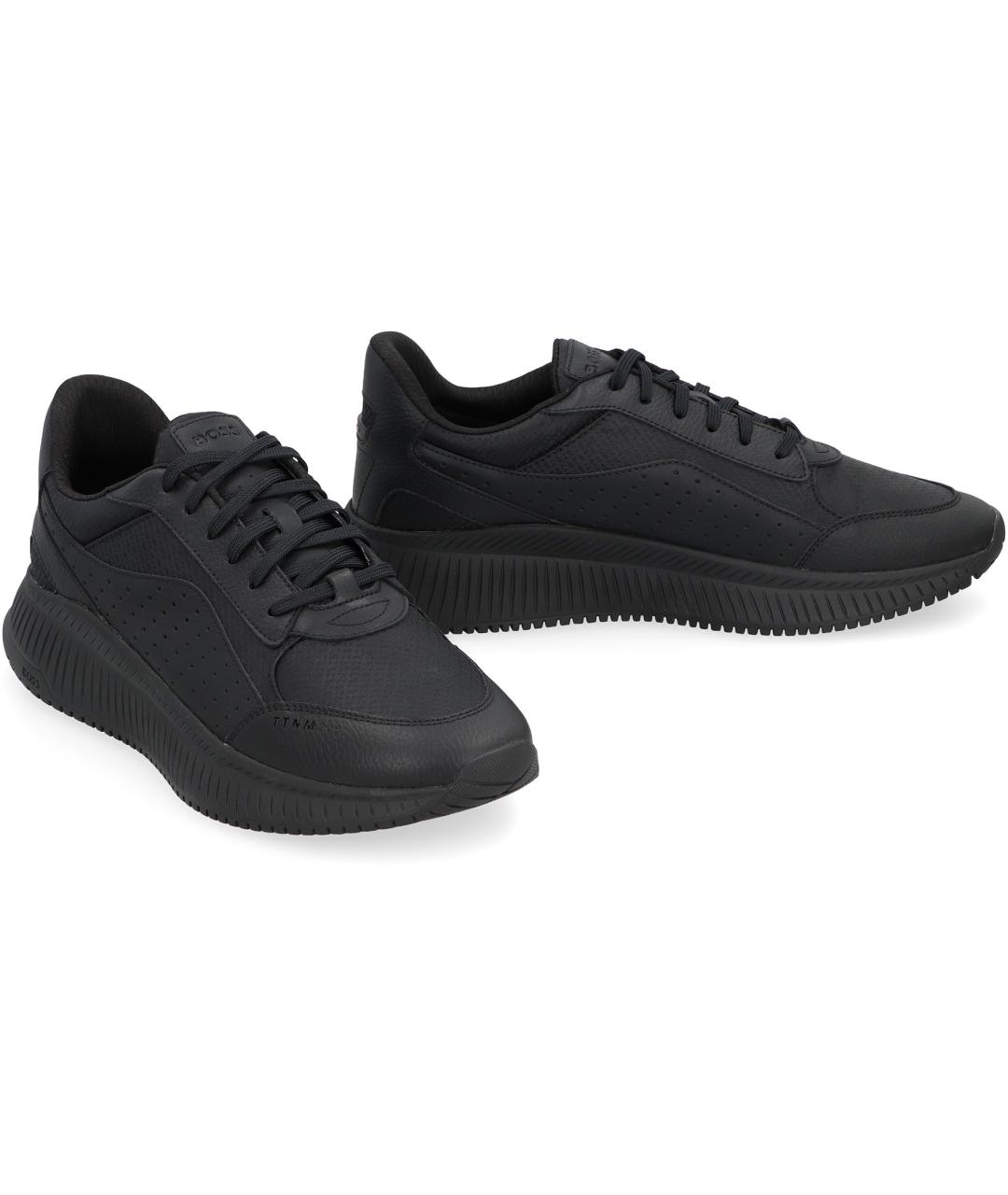 HUGO BOSS Черные синтетические низкие кроссовки / кеды, фото 3