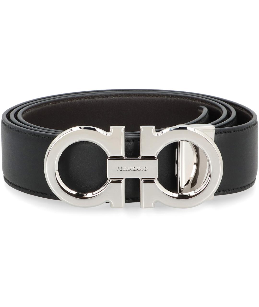 FERRAGAMO Черный кожаный ремень, фото 2