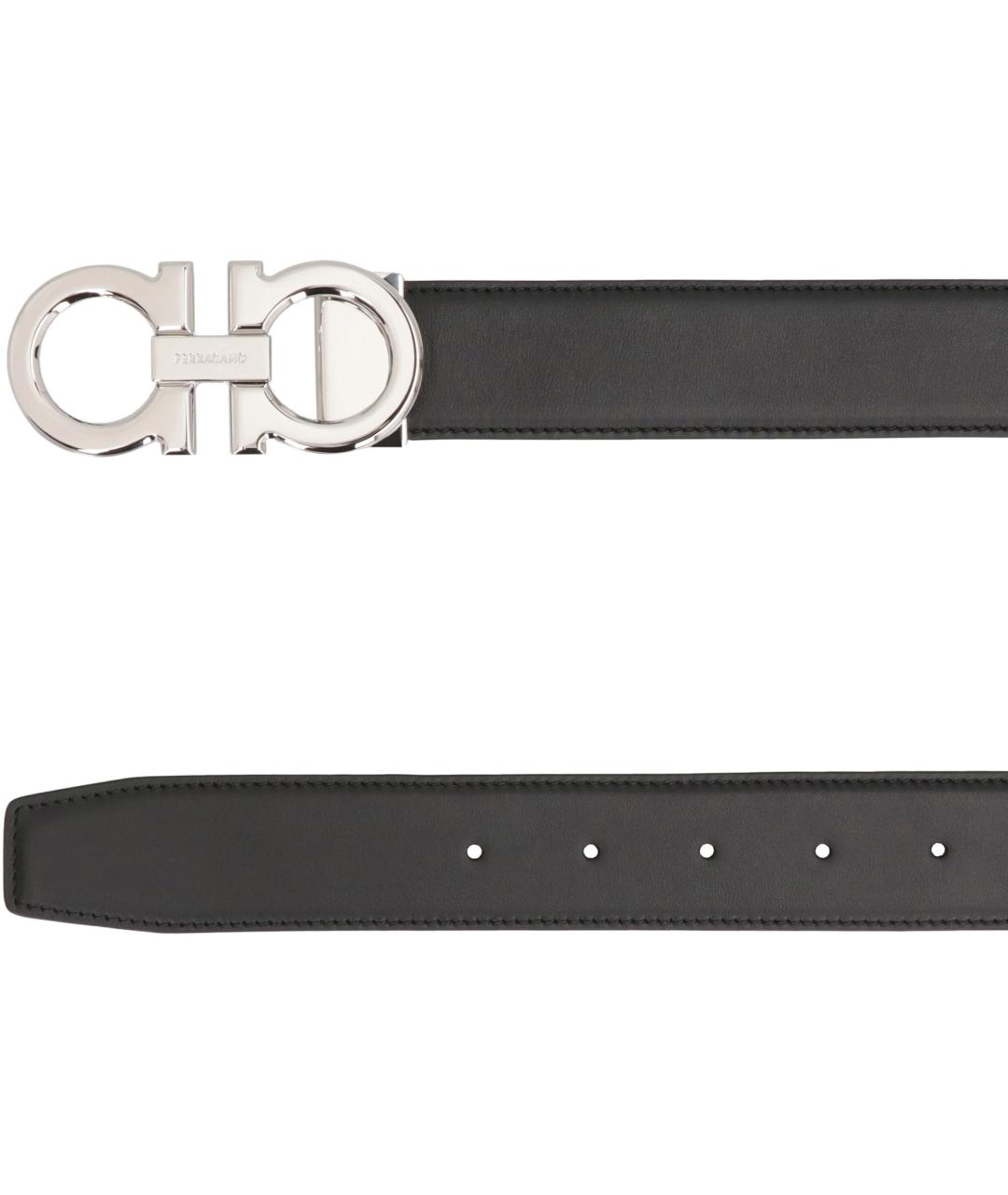 FERRAGAMO Черный кожаный ремень, фото 3