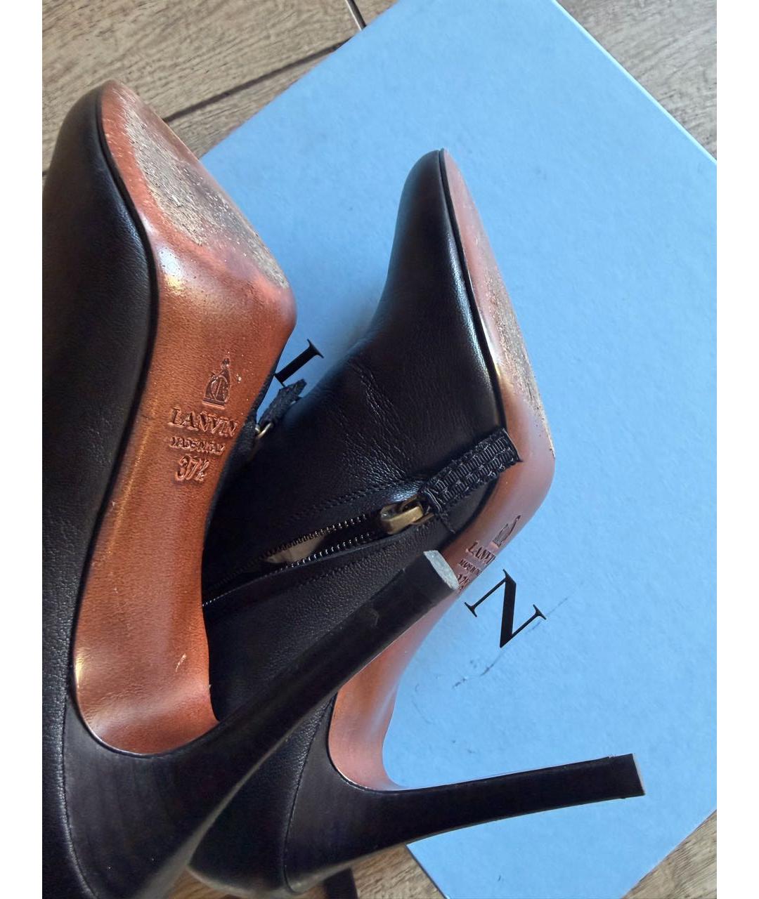LANVIN Черные кожаные туфли, фото 5