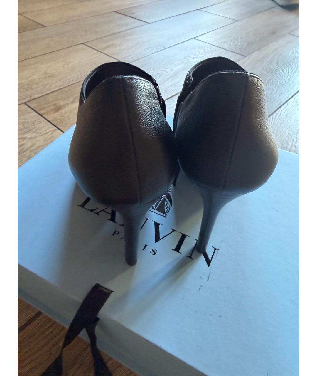 LANVIN Черные кожаные туфли, фото 4