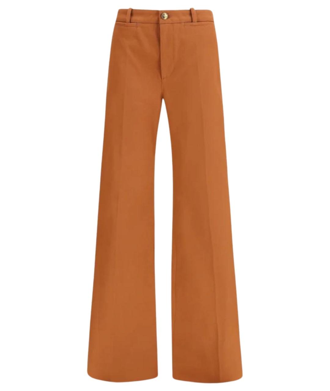 CHLOE Коричневые хлопковые джинсы клеш, фото 1