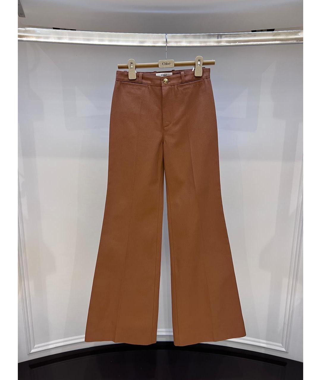 CHLOE Коричневые хлопковые джинсы клеш, фото 2